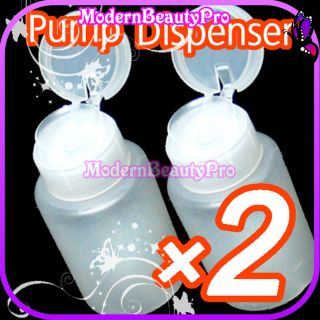 description 2 x nail art pump dispenser for acetone gel polish remover