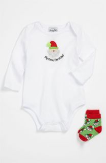 Mud Pie My First Christmas Bodysuit & Socks (Infant)