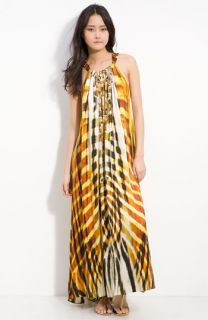Camilla Sphinx Embellished Print Silk Maxi Dress