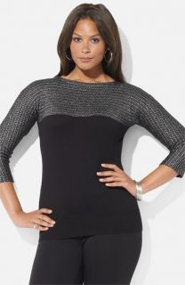 Lauren Ralph Lauren Colorblock Boatneck Sweater (Plus)