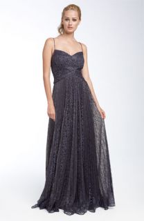 JS Collections Metallic Lace Gown