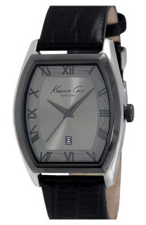 Kenneth Cole New York Tonneau Leather Strap Watch