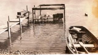 1925 Photo Duck Pen Decoy Hunting Cross Lake New York