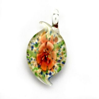  Jewelry 12pcs Mixed Leaf Lampwork Glass Beads Pendants Necklaces