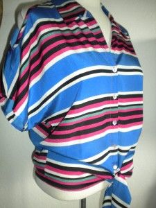 Daniel Rainn MS Sizes Multi Bright Color Striped Tie Waist Fashion