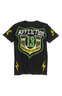 Affliction Black Premium ACMC Shield Trim Fit Crewneck T Shirt (Men)