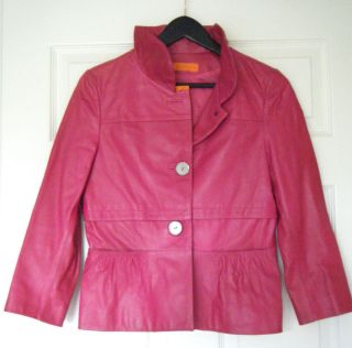 NEW Cynthia Steffe Dk Pink Leather Jacket Original Retail Over 500 00