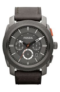 Fossil Machine Chronograph Leather Strap Watch