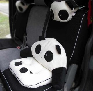 Set of 6 Cute Panda Plush Cushion Pillow for Car Seat Auto