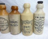 Collection Vintage Stoneware Bottles Beer Ginger Ale Mineral Water