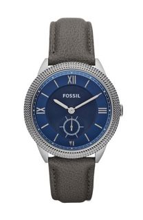 Fossil Sydney Blue Dial Leather Strap Watch
