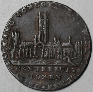 1794 Canterbury Cathedral Conder 1 2 Penny Token Kent D H 6
