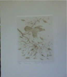 David Hagerbaumer Original Signed Etching Ruff Grouse