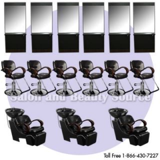 Salon Equipment Package Beauty Shampoo Styling Chairs