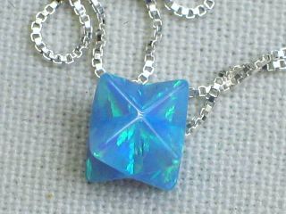 Star of David 3D Opal Pendant Necklace 925 Silver