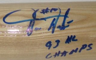 Darren Daulton Signed Phillies Baseball Bat inscr. 93 NL Champs JSA