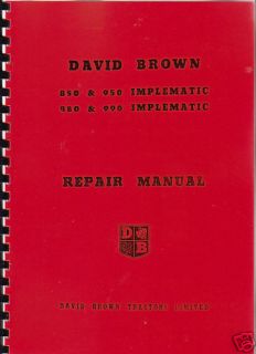 David Brown 850 950 880 990 Implematic Tractor Manual