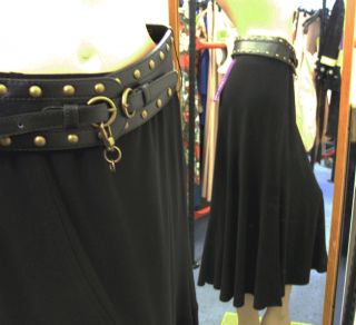 Joseph Ribkoff 10 BNWT Gothic Black Jersey Skirt Belt