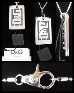 Dolce & Gabbana Stainless Steel Proud Dog tag 18 necklace NWT NIB