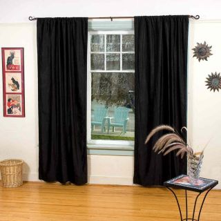 Black Velvet Curtains Drapes Panels with Pole Tops