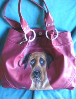 GREAT DANE tote purse Junkyard Dog HAND PAINTED