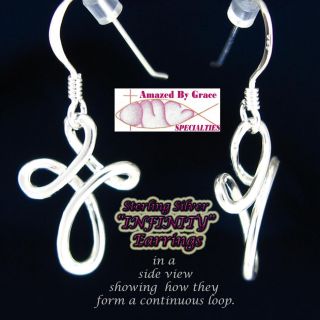 elegant sterling silver infinity cross dangle earrings