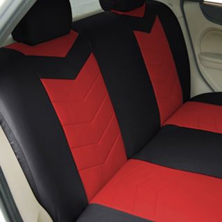Synthetic Leather Semi   Custom Car Seat Covers Solid Bench Ruby Red