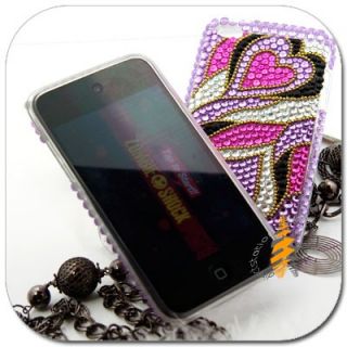 Purple Bling Hard Cover Skin Case iPod Touch iTouch 4G 4th Generation