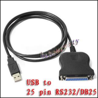 USB to 25 Pin RS232 DB25 Parallel Printer Cable Adapter