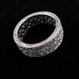 Tacori Sterling Silver Antique Inspired Eternity Ring Size 8