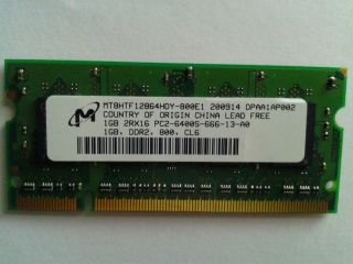 Micron 1GB PC2 6400S SODIMM Laptop DDR2 800 Memory 6400