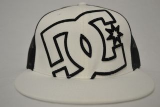 DC SHOES DAXX TRUCKER MESH SNAPBACK FITTED HAT CAP WHITE SKATEBOARD