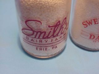  Dairy Erie PA Sweet Clover de Pere Wis 1 2 Pint Milk Bottle