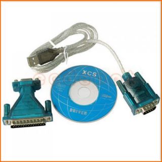 USB to RS232 Cable 9pin DB9 Female to DB25 Male Adapter