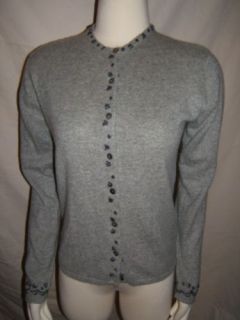 DEANE WHITE 100 Cashmere Gray Sweater Size Medium