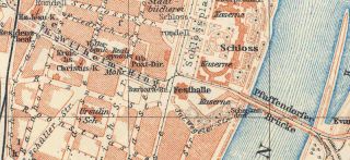 Germany 1926 COBLENZ Koblenz Coblentz. Old antique detailed city map