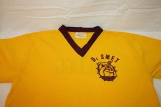 Vtg Mens de SMET High School Sport Jersey Uniform Maroon Gold Bulldog