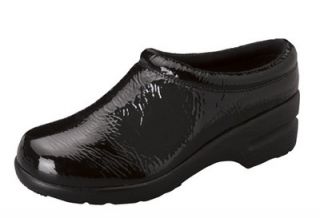 New WorkWear Drama Clog Black Patent Wrinkle Medical Shoes All Sizes