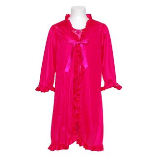 Laura Dare Little Girl Size 5 Fuchsia Nightgown Robe 2pc Sleepwear Set