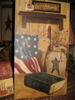 Faith Family Freedom Canvas Country Primitive Picture