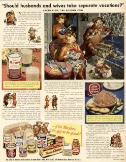 separate vacations 1948 borden s dairy products ad