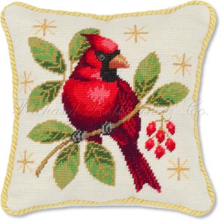 Decorative Holiday Red Cardinal Bird Seasonal Christmas Pillow
