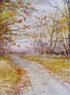Antique John Jessie Francis Fine Autumn Landscape w C Painting