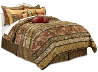 Highgate Manor SERENGETI 10 piece Comforter Set Queen (Burgundy)