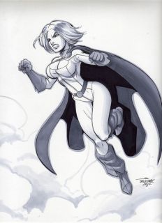 Sexy Power Girl original art by Scott Dalrymple