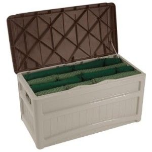 Weatherproof Deck Box Patio Furniture Storage w Wheels