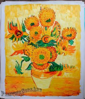 Hand Painted Van Gogh Sun Flower Oil Painting Canvas Art 194