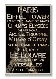 Stupell Home Decor Collection Paris Words and Cities Wall Plaque
