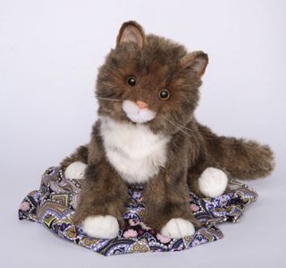 Davey Douglas Cuddle Plush 10 Long Maine Coon Brown Stuffed Cat Toy