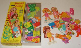 Vintage Skediddle Liddle Kiddles Boxed 3 Magic Paper Doll Set Whitman